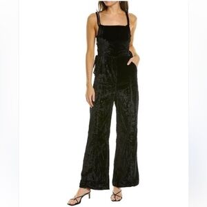 BCBG Black Velvet Wide Leg Jumpsuit